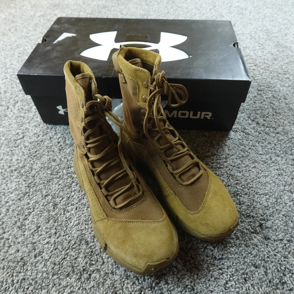 NEW Under Armour Boots Mens 6.5 Coyote Brown UA Charged Loadout Tactical Shoes